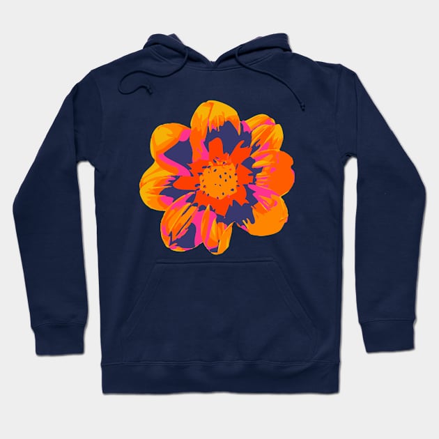 COSMIC COSMOS Big Abstract Floral Summer Bright Flower - Fuchsia Pink Orange Yellow Purple - UnBlink Studio by Jackie Tahara Hoodie by UnBlink Studio by Jackie Tahara